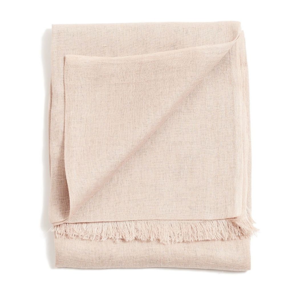 Coco Brown Hand Woven Linen Silk Blend Scarf