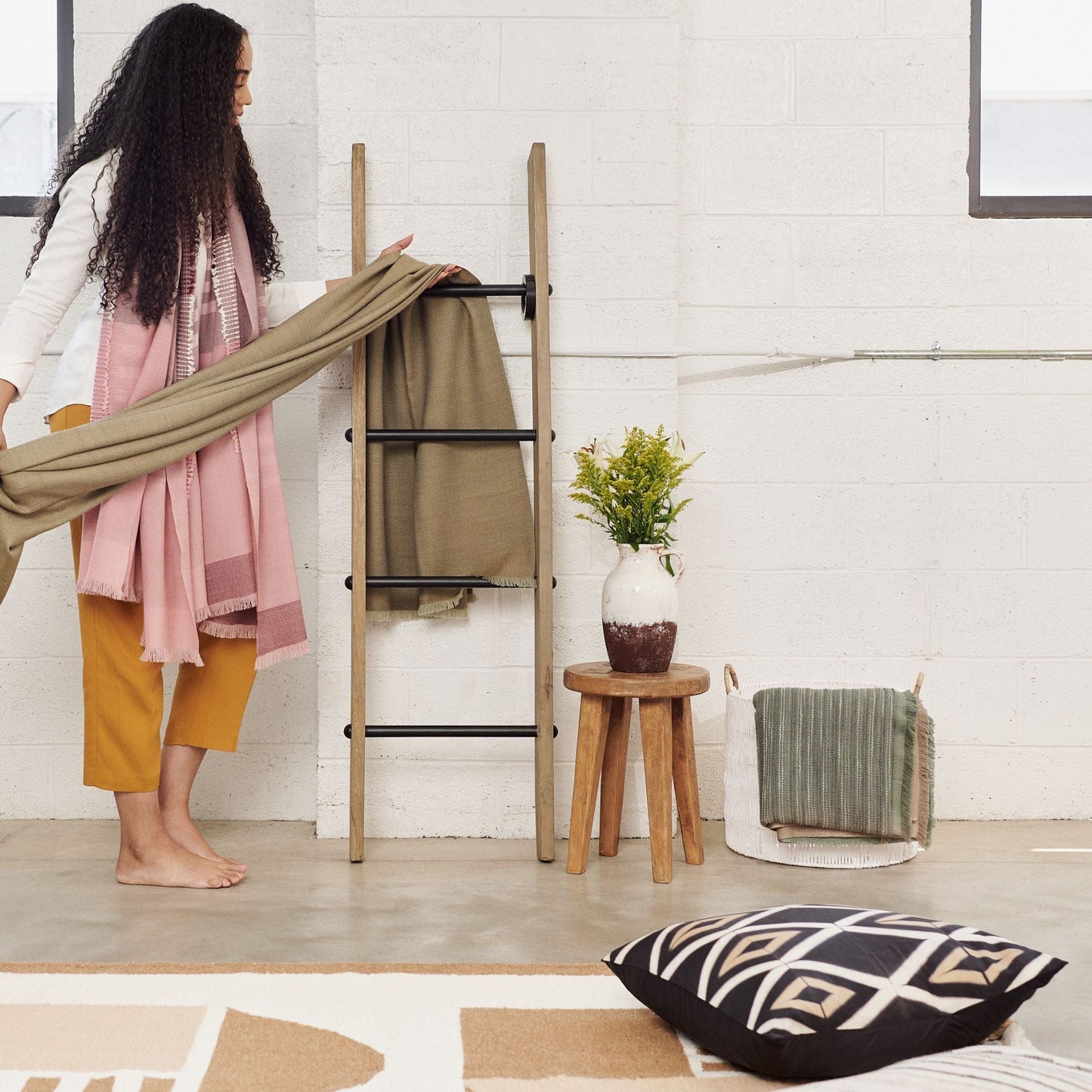 Tisa Handcrafted Shibori Print Mulberry Silk Pillow