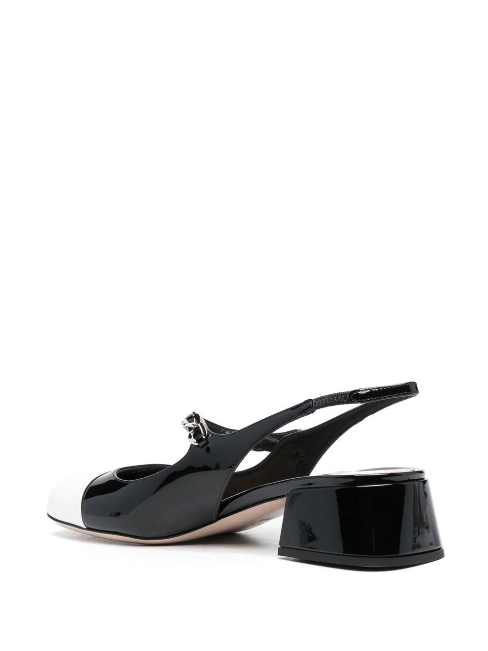 Miu Miu Women Slingback Bicolore In Vernice