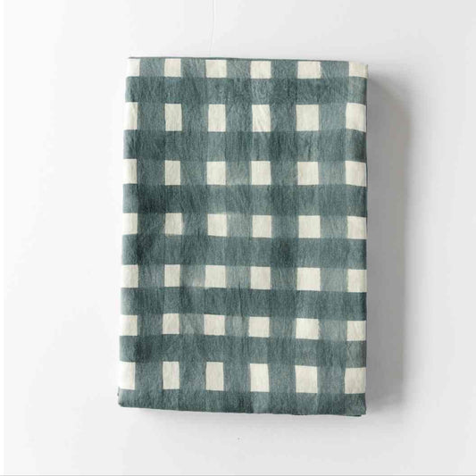 Blue Cross-Hatch Tablecloth