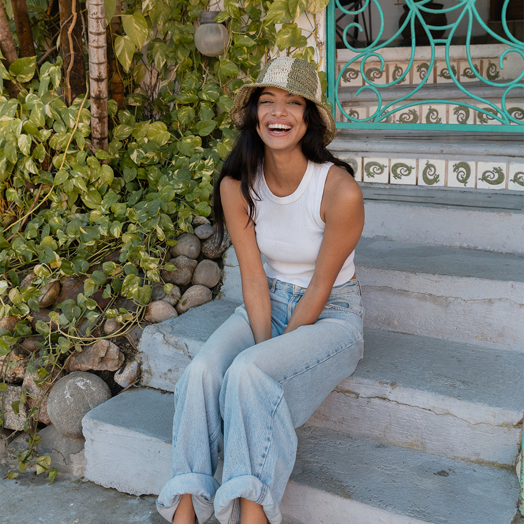 Summer Bucket Hat - Matcha Green Stripe