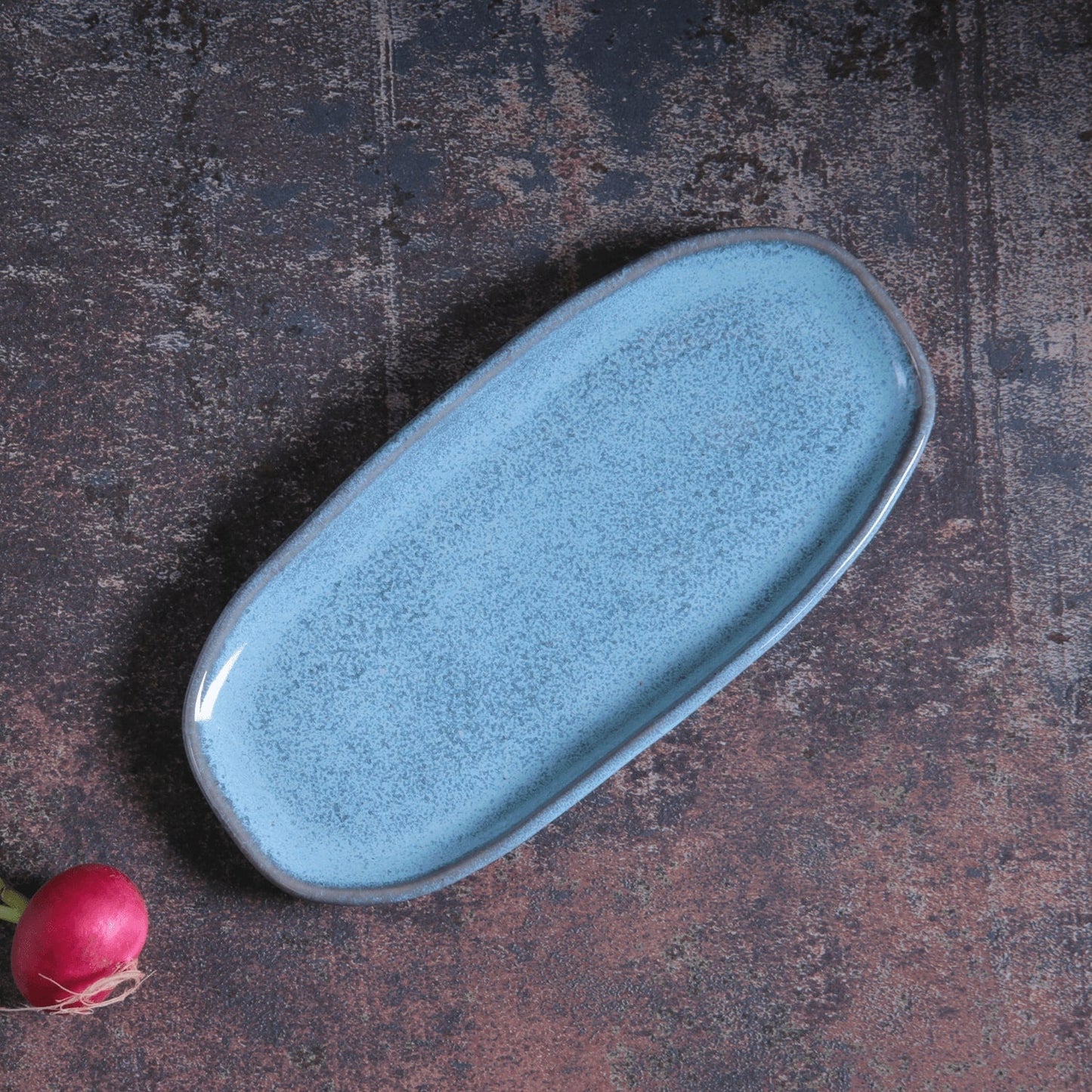 Shallow Organic Oval Platter Small Set of 4