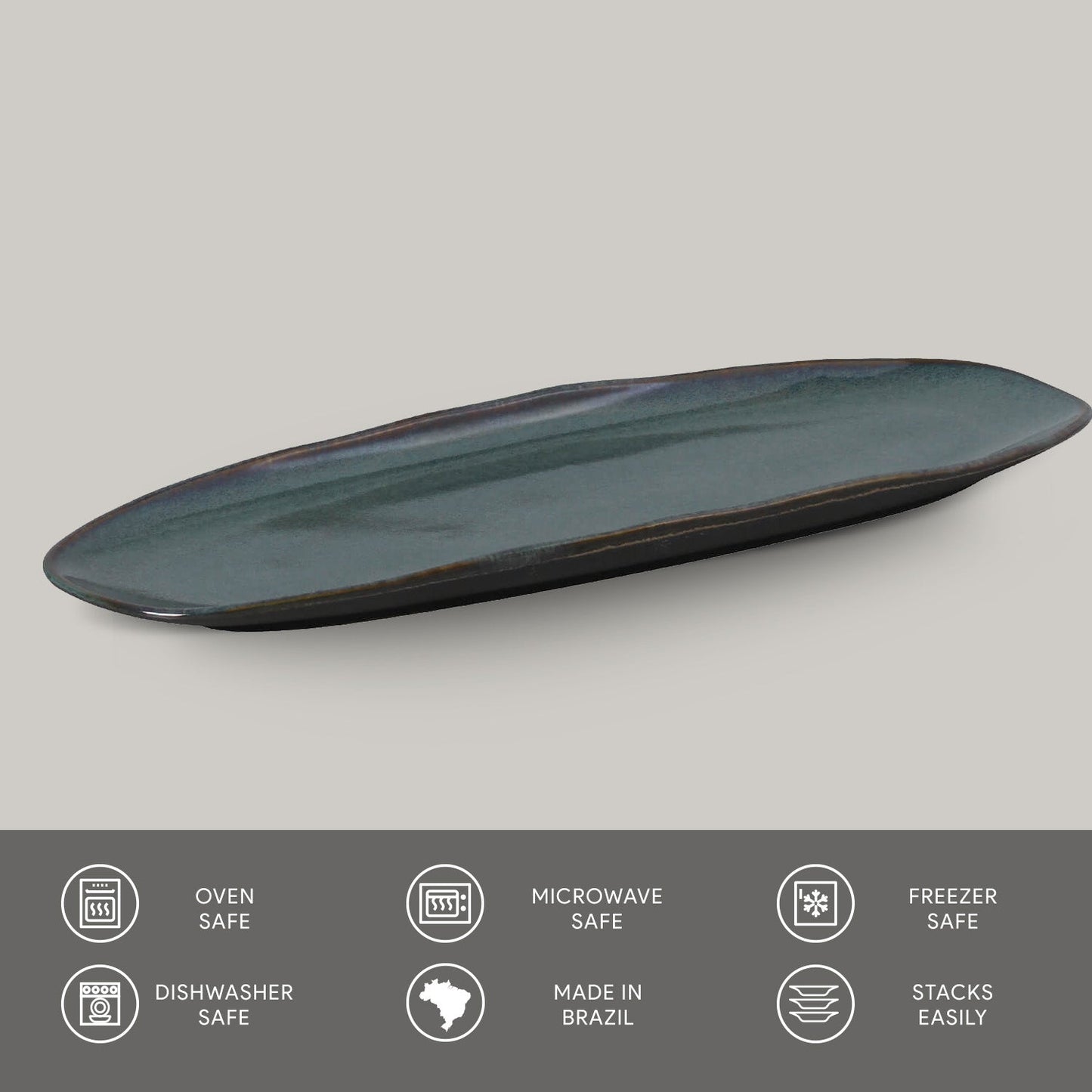 Shallow Organic Oval Platter Large Set of 4