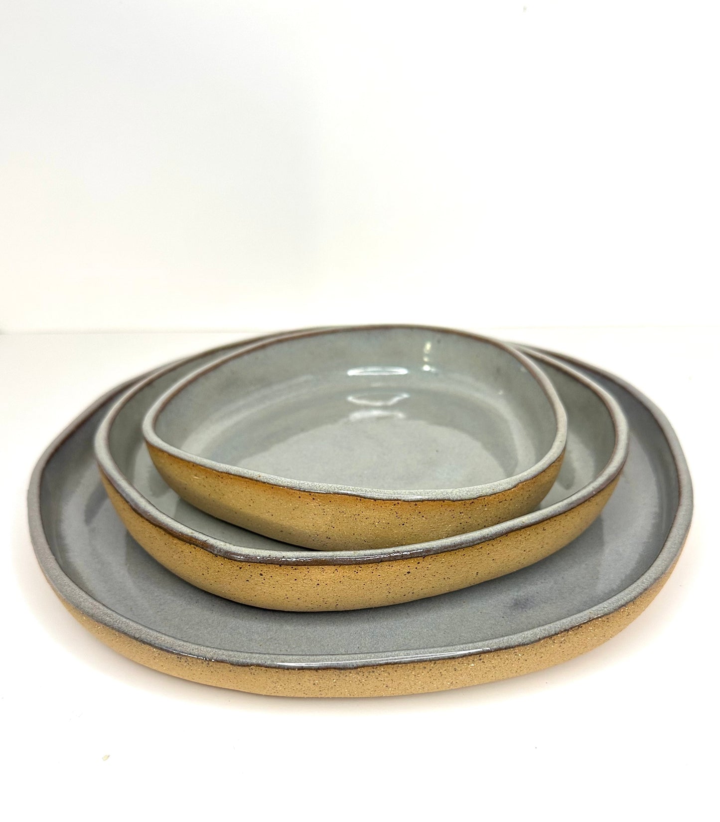 FRECKLE PLATES SET. Large, medium & small.