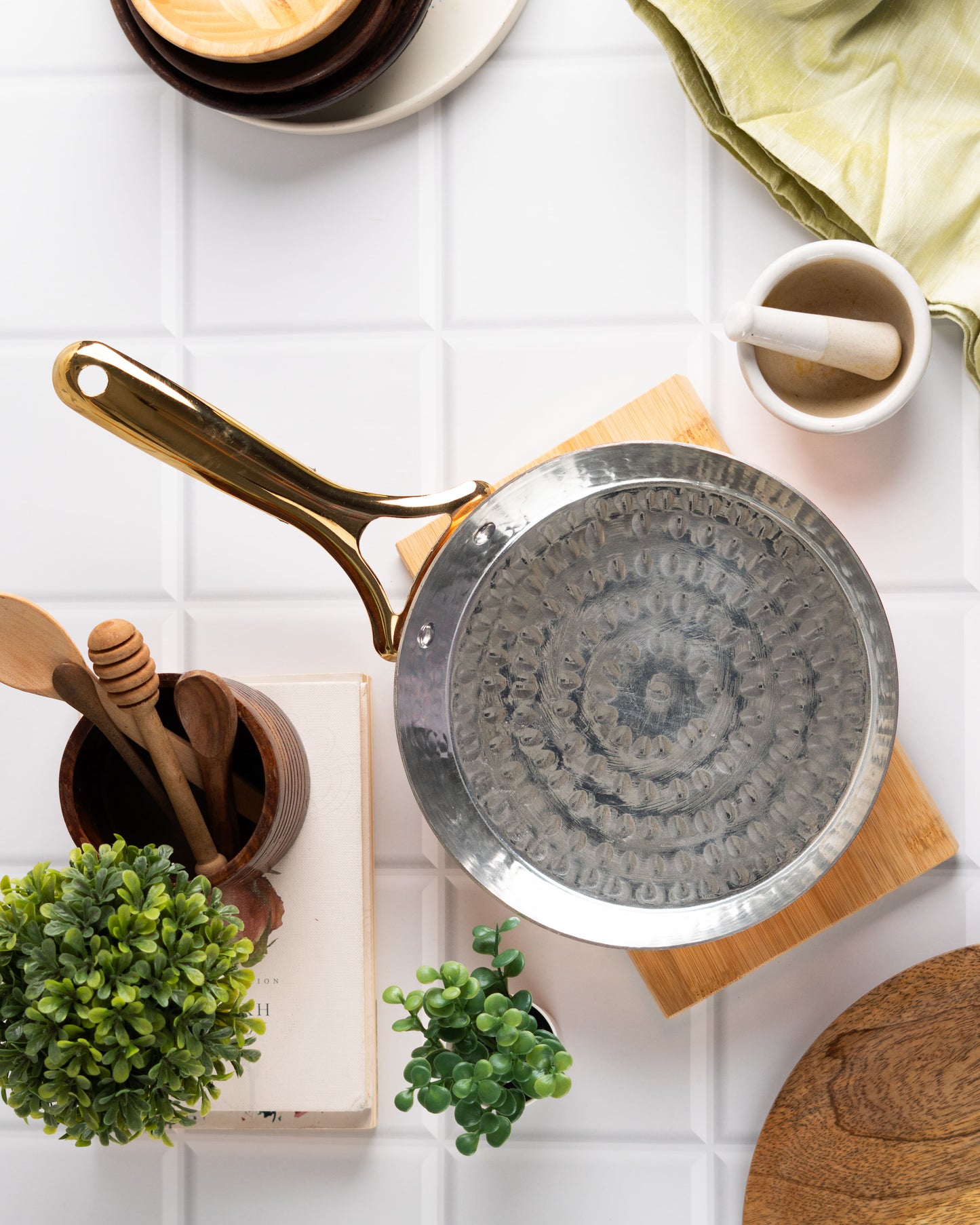 Copper Frypan (Frying Pan) with Brass Handle - Saute Pan