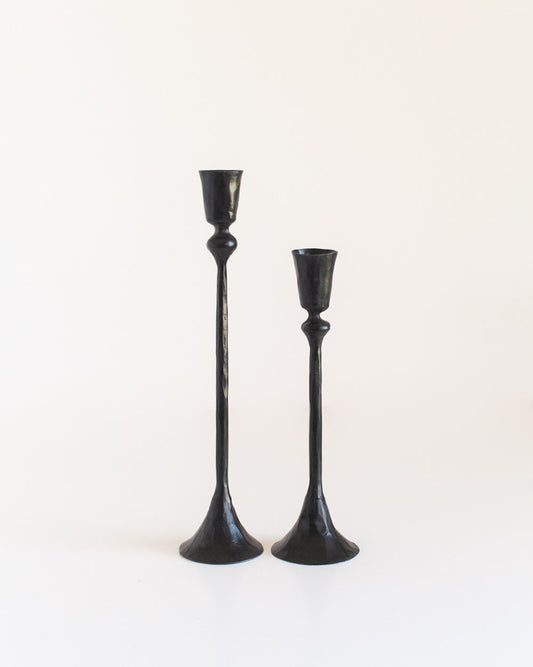 S/2 Gemini Candlesticks - Black Finish