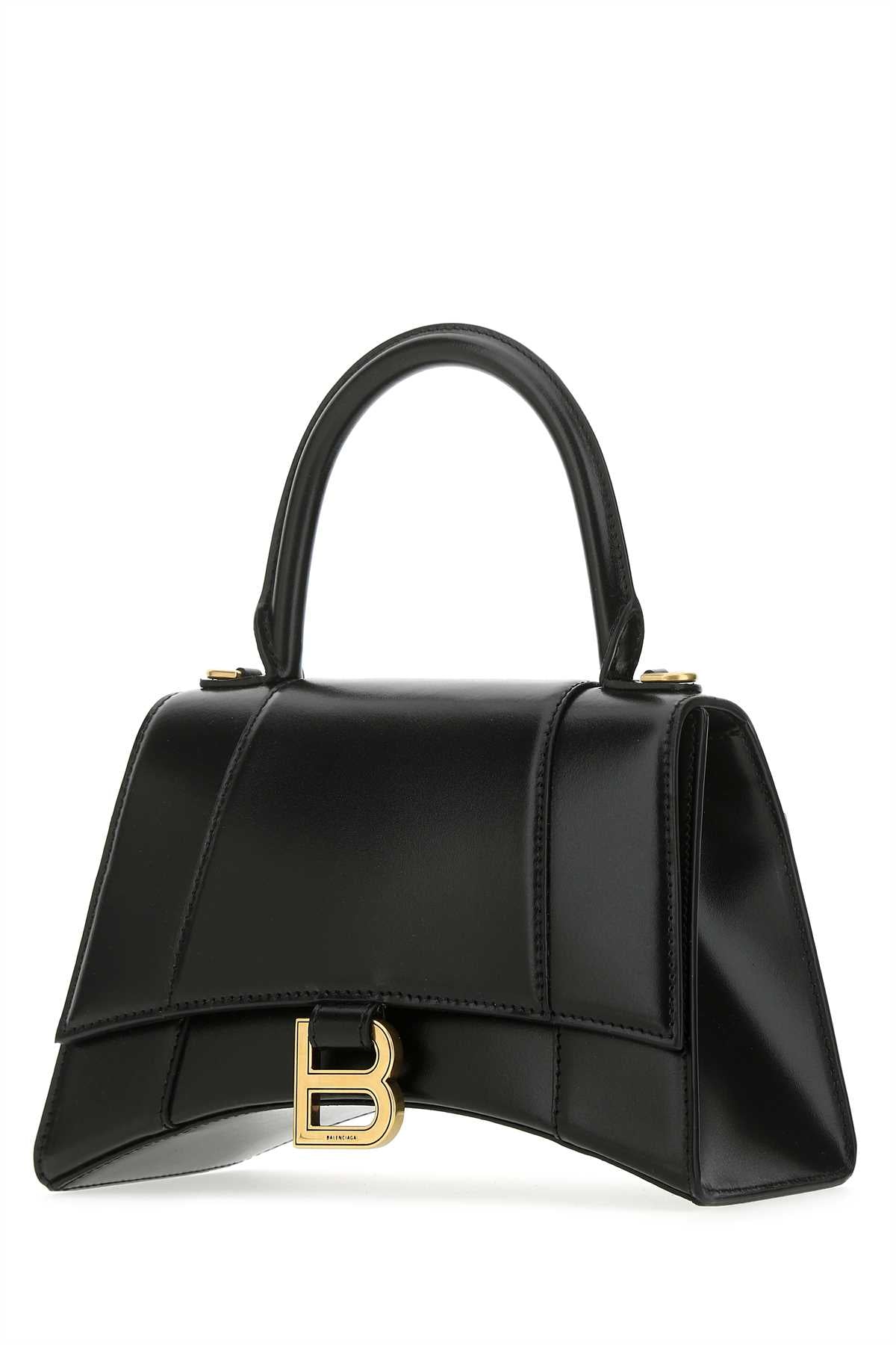 Balenciaga Women Black Leather Small Hourglass Handbag