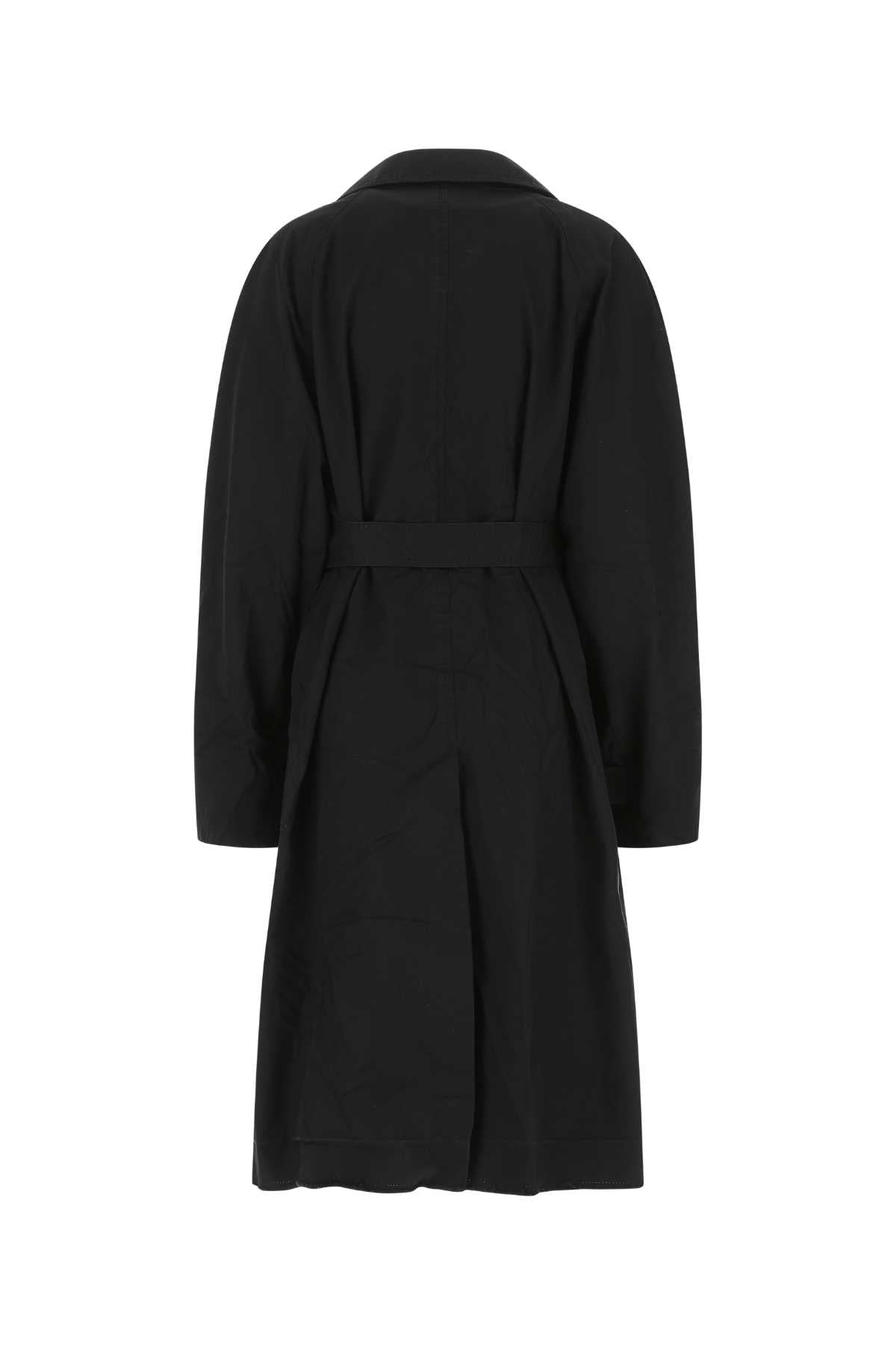 Balenciaga Women Midnight Blue Cotton Overcoat