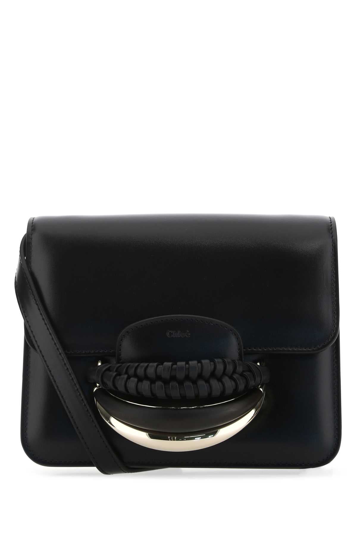 Chloe Women Black Leather Kattie Clutch