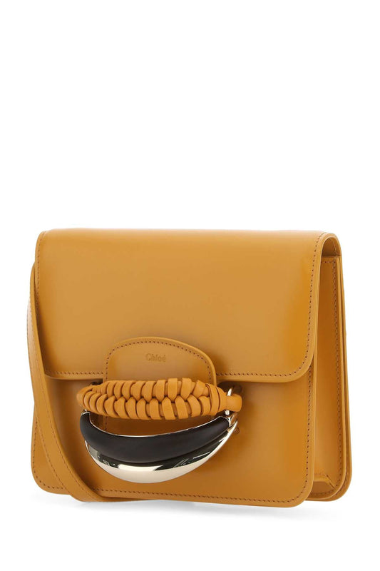 Chloe Women Mustard Leather Kattie Clutch
