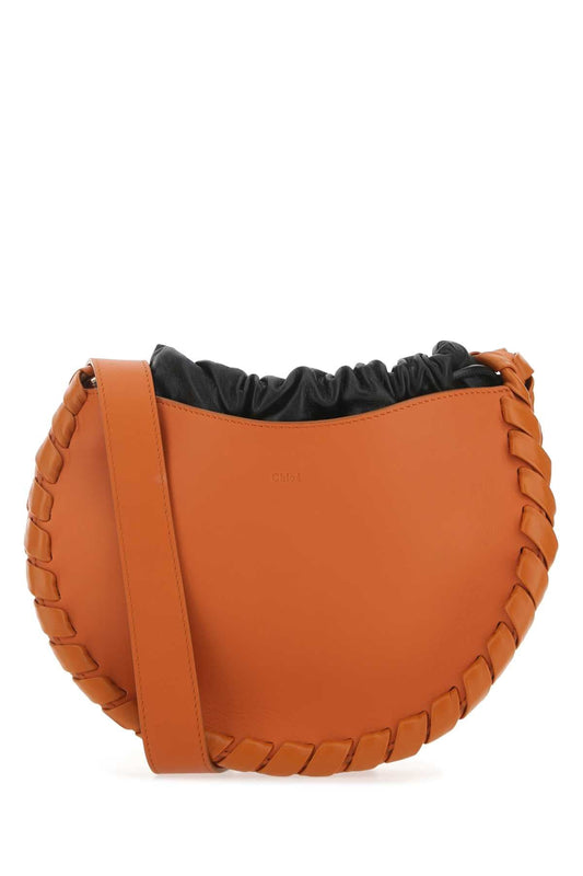 Chloe Women Dark Orange Leather Small Mate Crossbody Bag