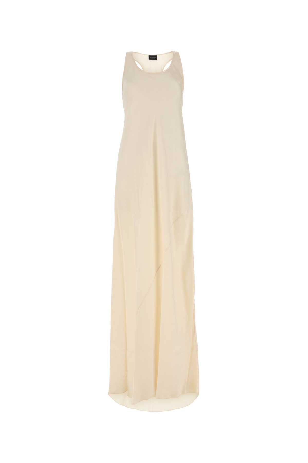Balenciaga Women Ivory Satin Long Dress