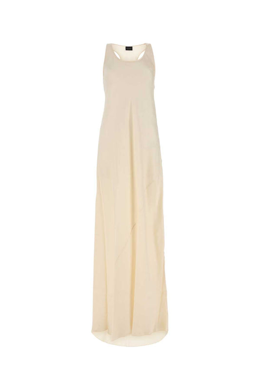 Balenciaga Women Ivory Satin Long Dress