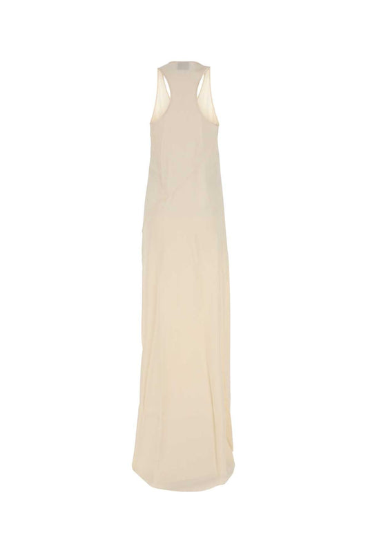 Balenciaga Women Ivory Satin Long Dress