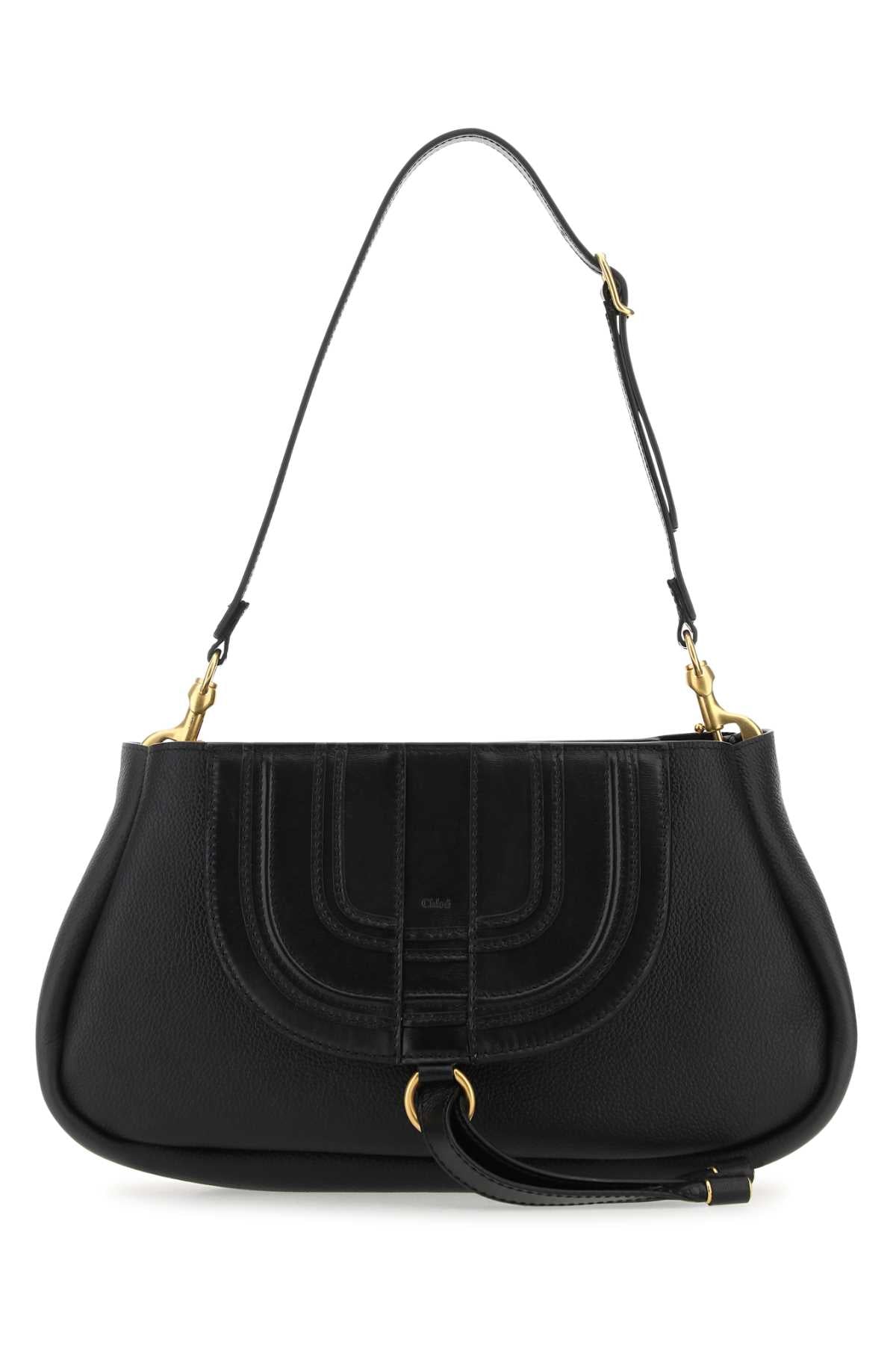 Chloe Women Black Leather Marcie Clutch