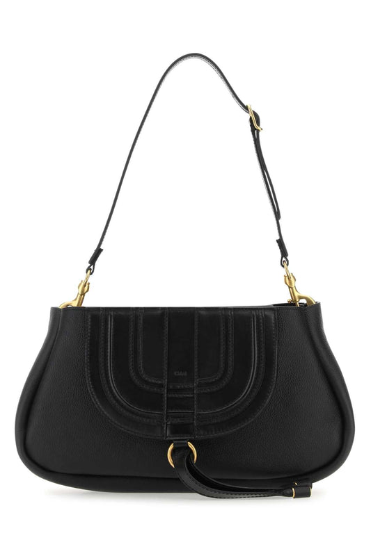 Chloe Women Black Leather Marcie Clutch