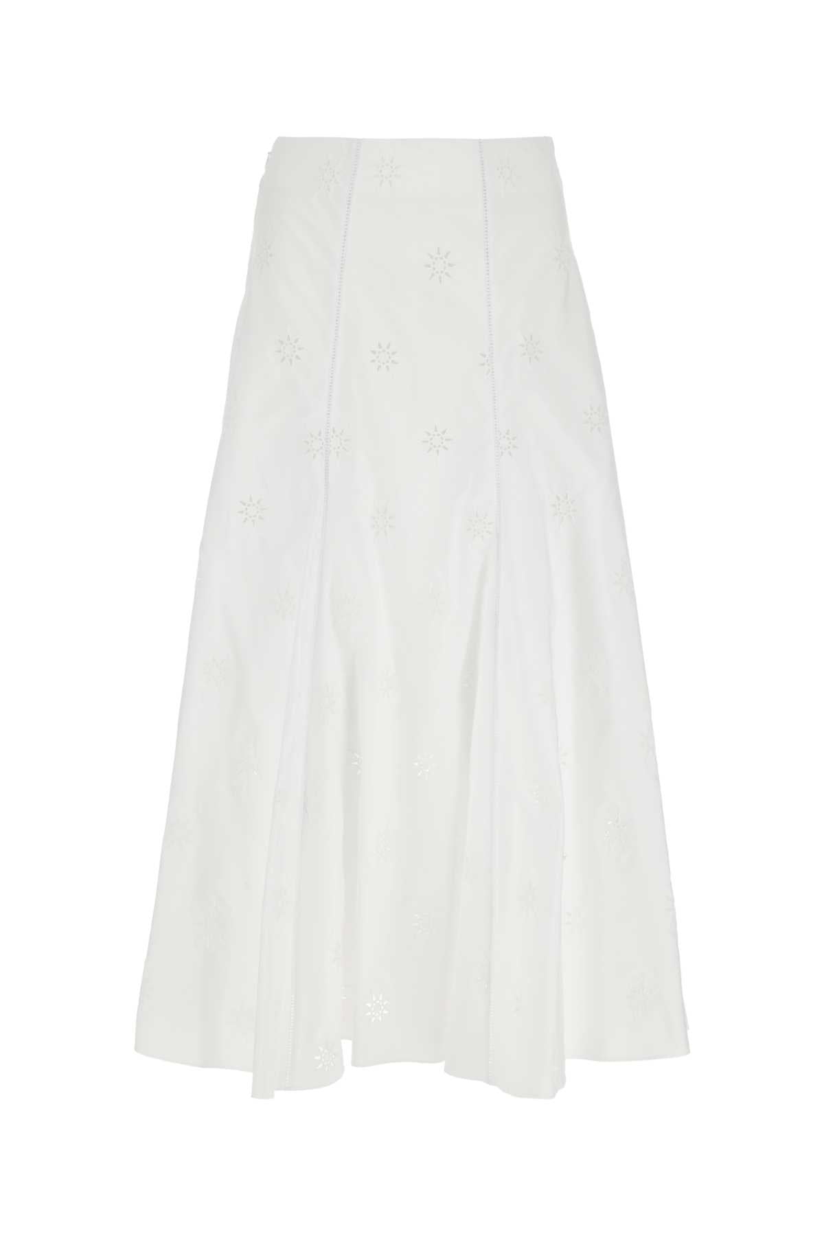 Chloe Women White Poplin Skirt