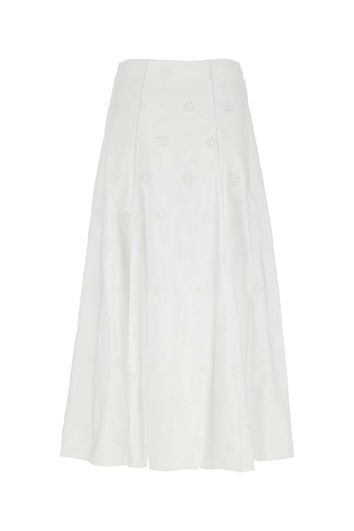 Chloe Women White Poplin Skirt