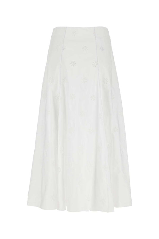 Chloe Women White Poplin Skirt