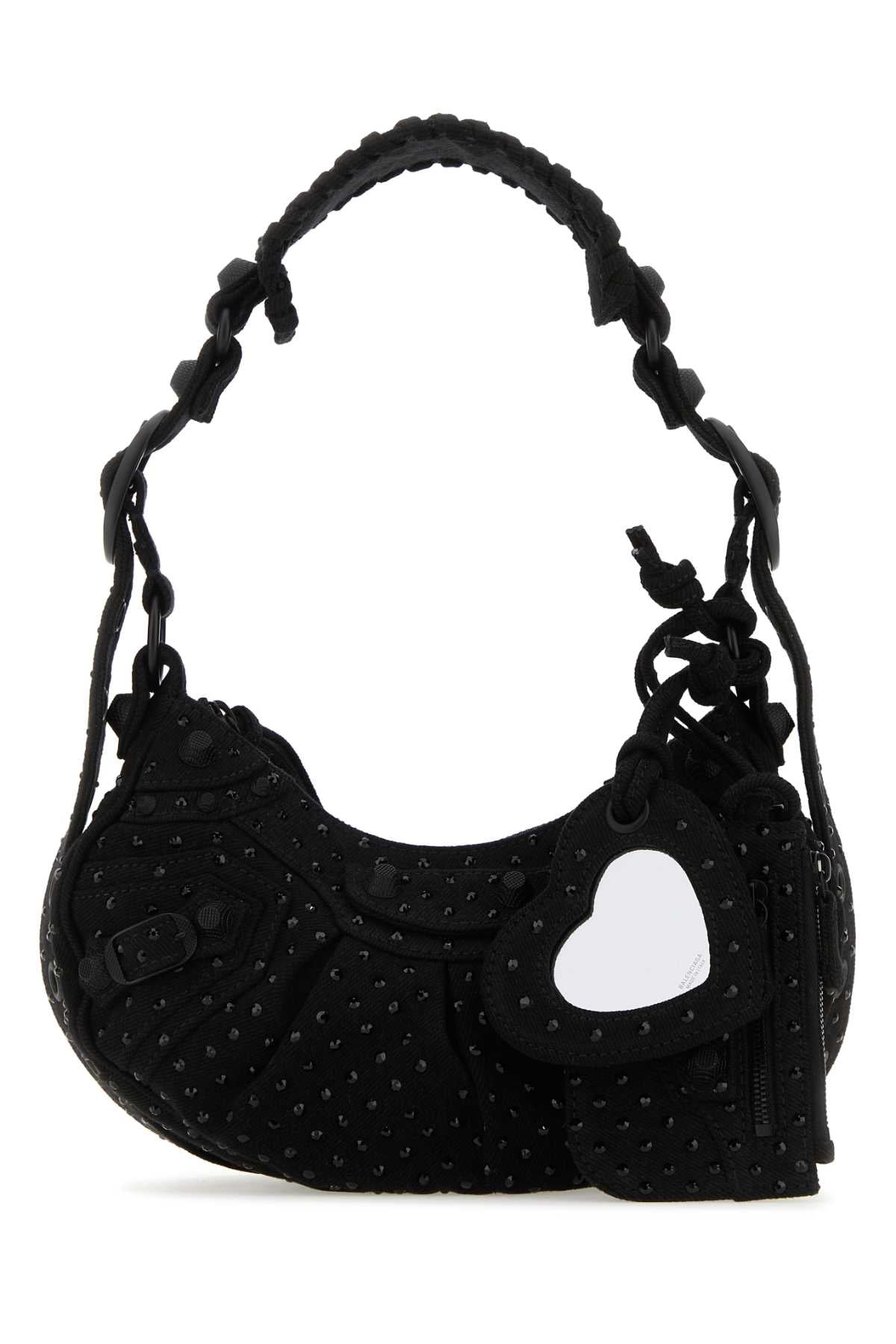 Balenciaga Women Embellished Denim Le Cagole Xs Shoulder Bag