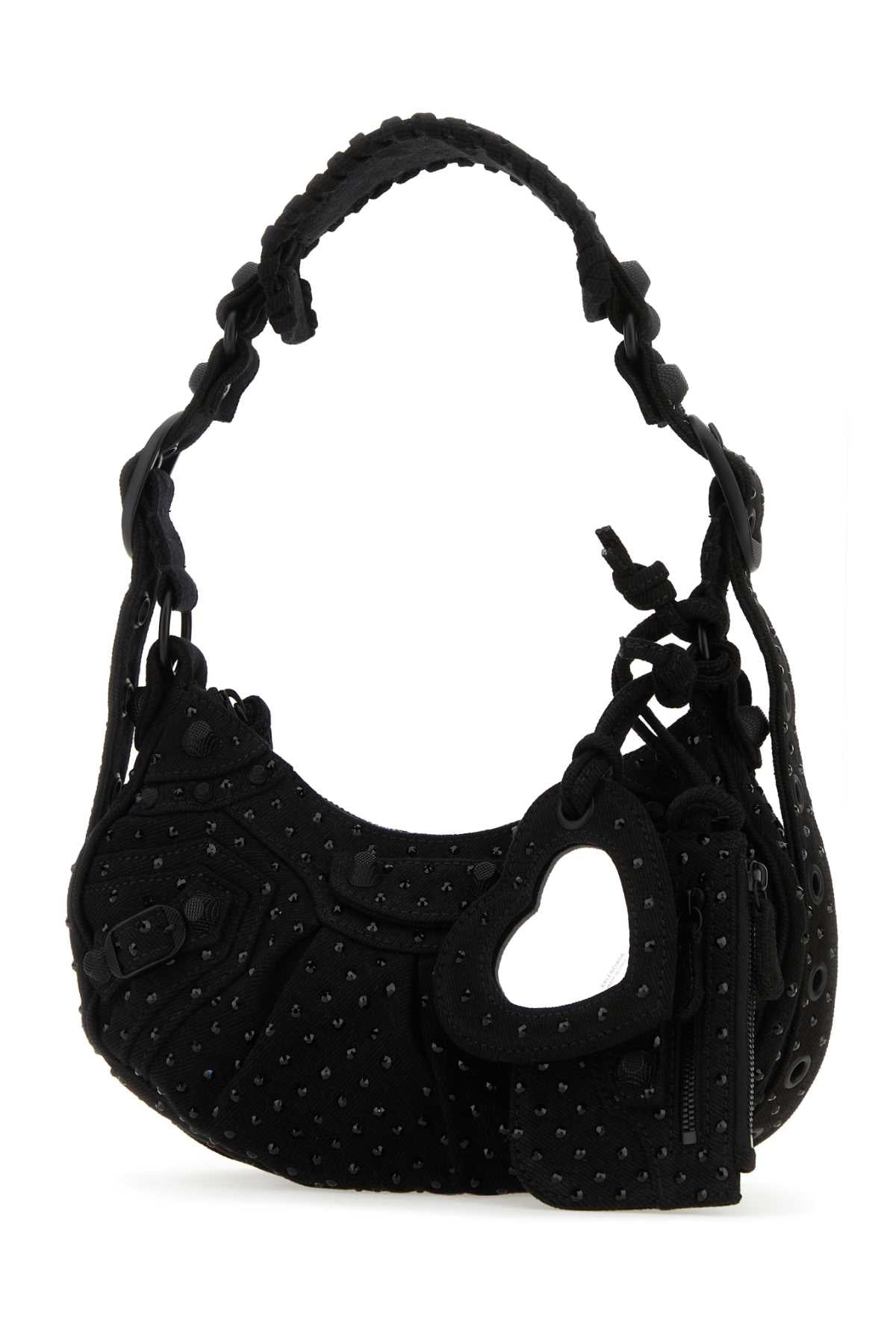 Balenciaga Women Embellished Denim Le Cagole Xs Shoulder Bag