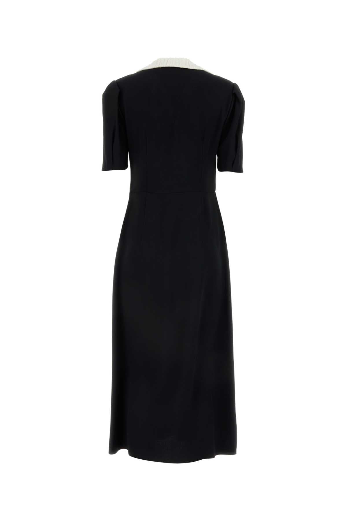 Miu Miu Women Black Crepe Shirt Dress