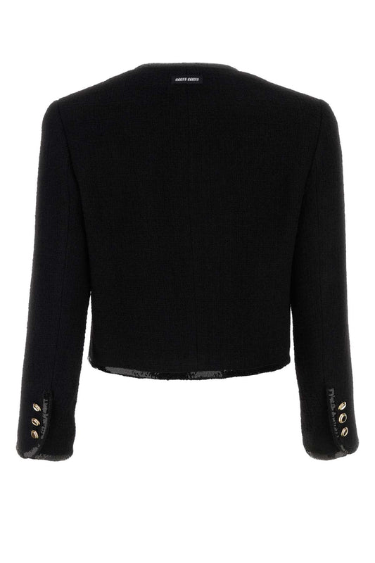 Miu Miu Women Black Tweed Blazer
