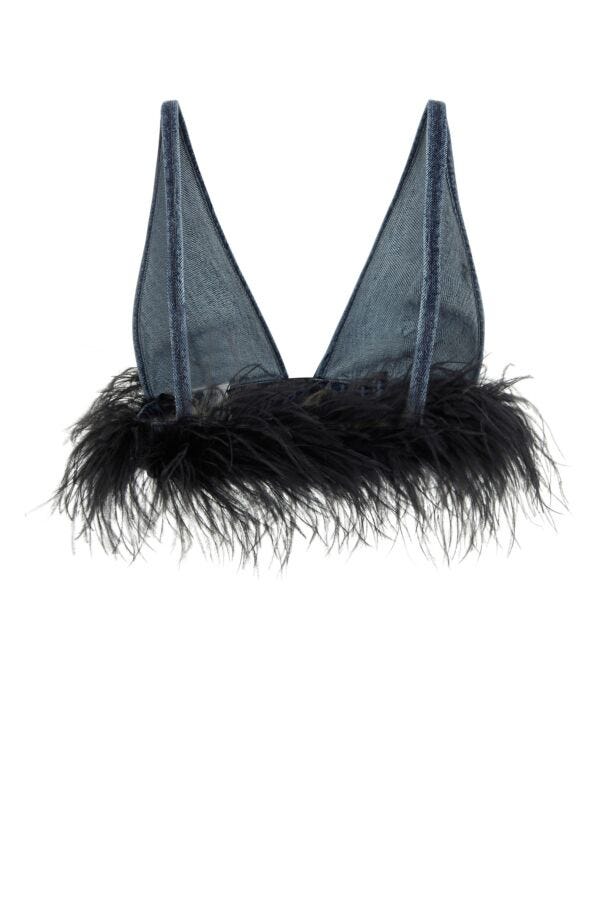Miu Miu Women Denim Crop Top