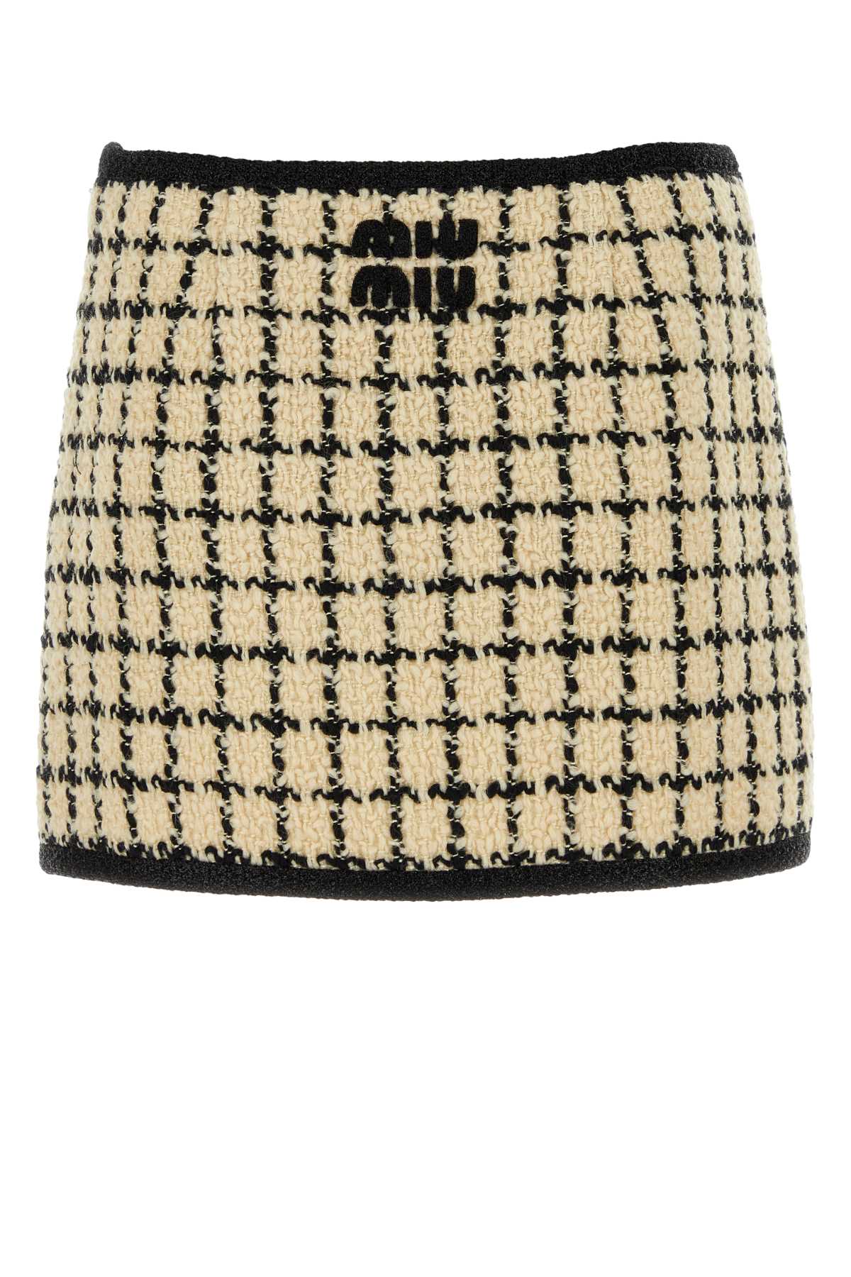 Miu Miu Women Embroidered Wool Blend Mini Skirt