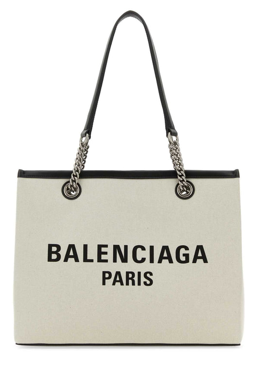 Balenciaga Women Ivory Canvas M Duty Free Shopping Bag