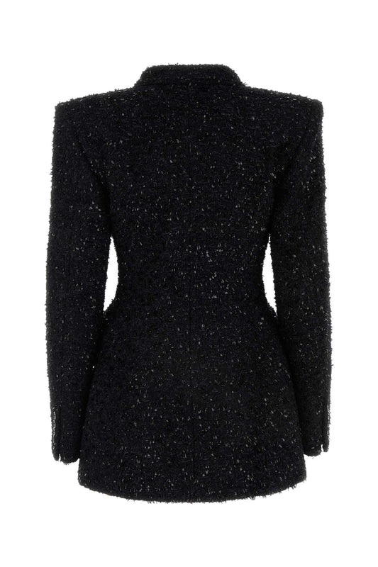 Balenciaga Women Black Boucle Oversize Hourglass Blazer