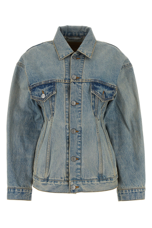 Balenciaga Women Light Blue Denim Hourglass Jacket