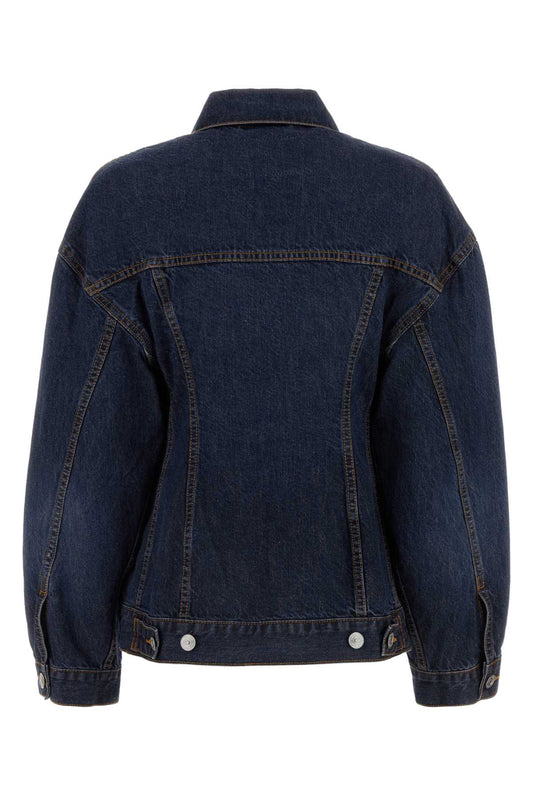 Balenciaga Women Dark Blue Denim Hourglass Jacket