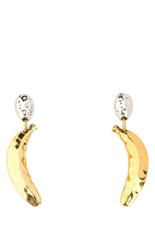 Chloe Women Two-Tone Metal Chloe Bananas Earrings