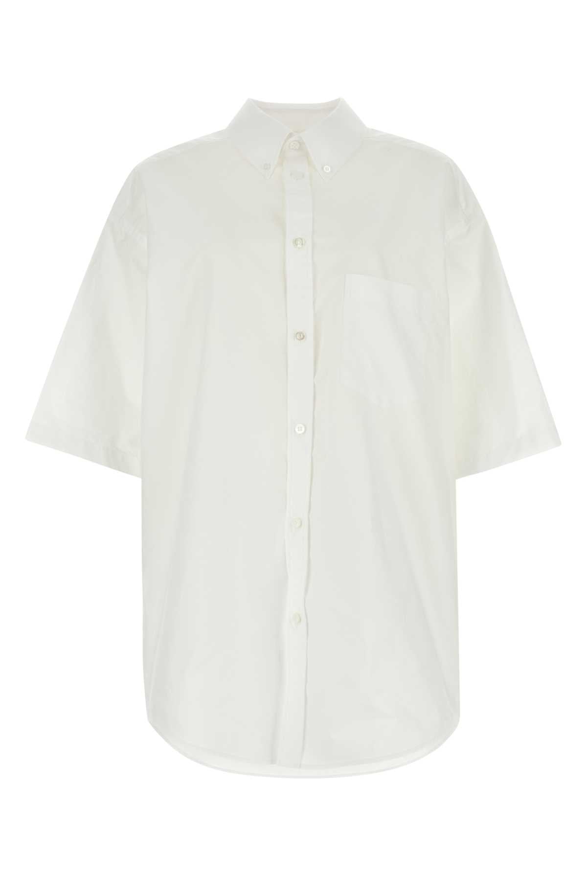 Balenciaga Women White Poplin Oversize Shirt