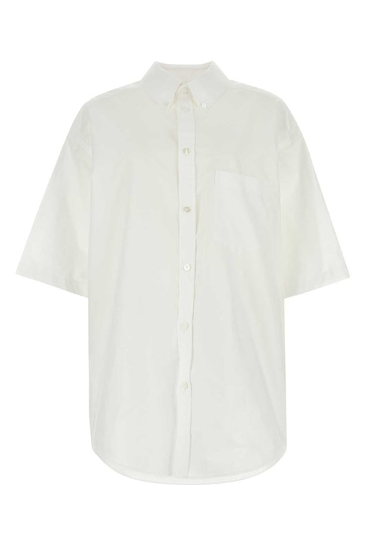 Balenciaga Women White Poplin Oversize Shirt
