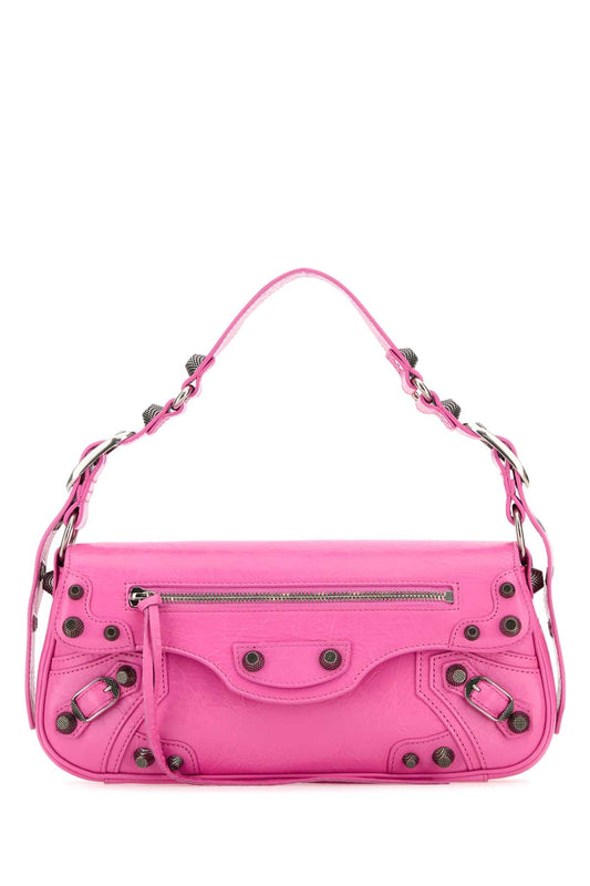 Balenciaga Women Fuchsia Leather Small Le Cagole Sling Shoulder Bag