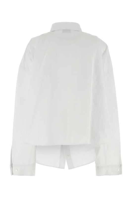 Balenciaga Women White Poplin Oversize Shirt