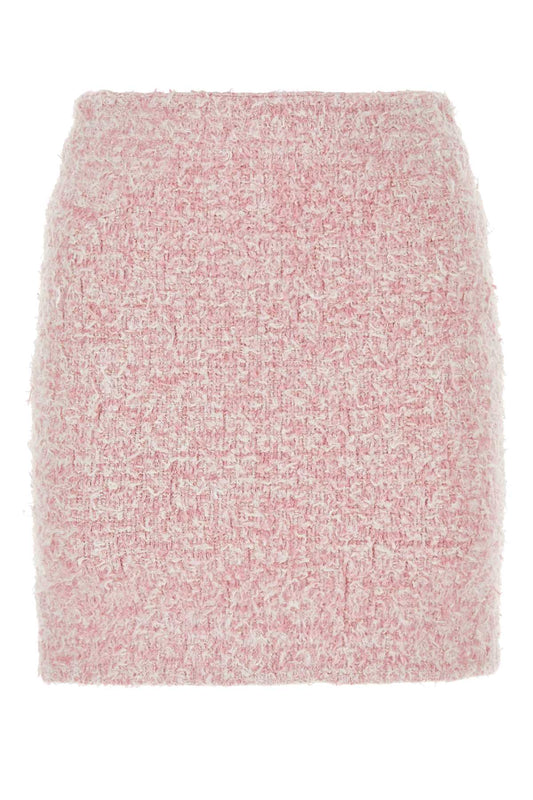 Balenciaga Women Pink Tweed Mini Skirt