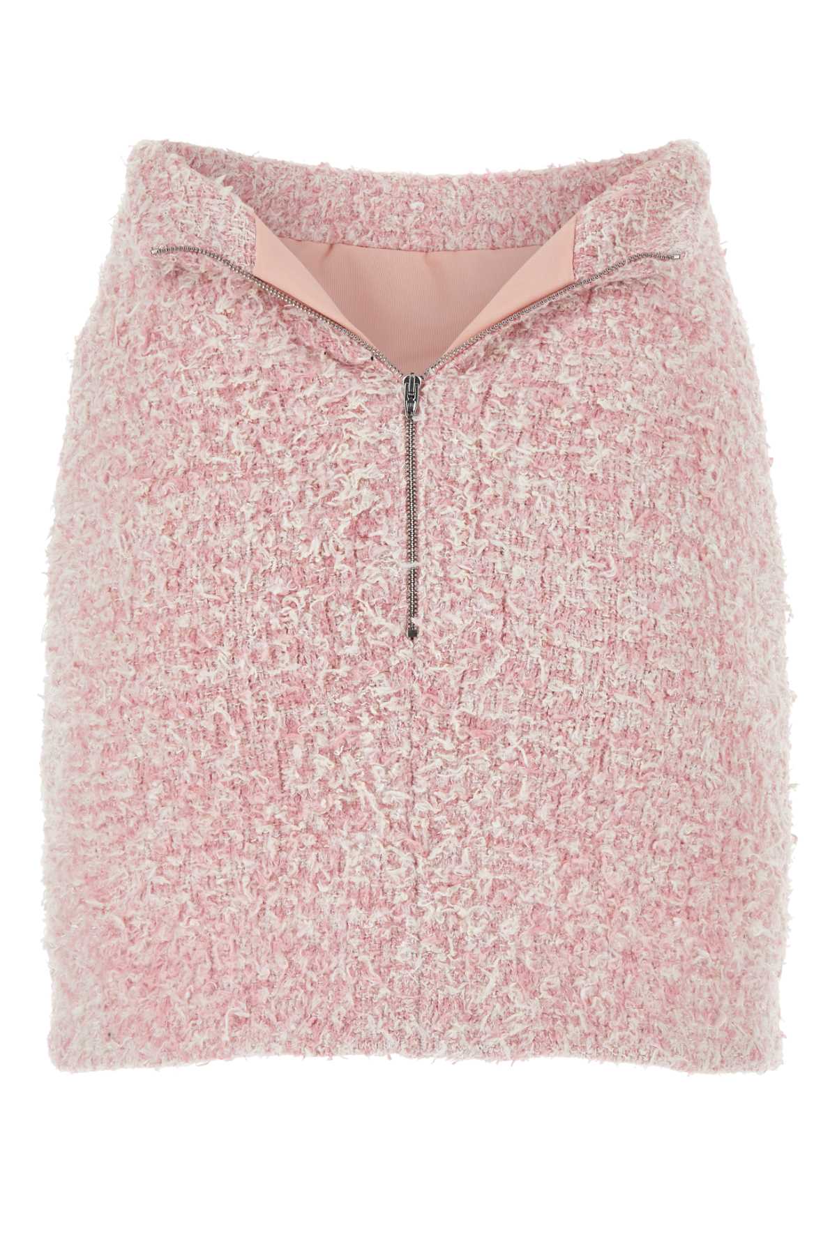 Balenciaga Women Pink Tweed Mini Skirt