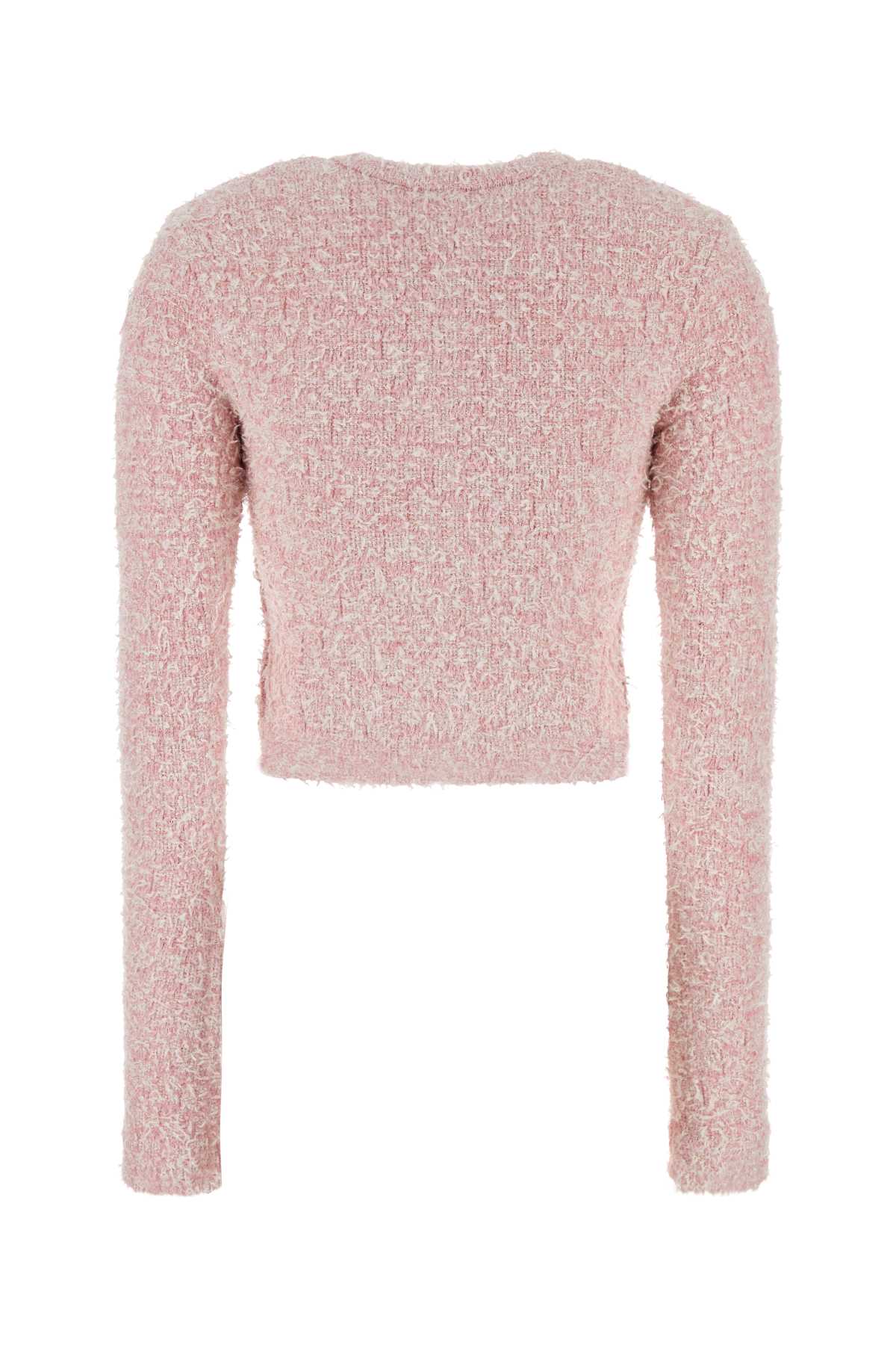 Balenciaga Women Pink Tweed Cardigan