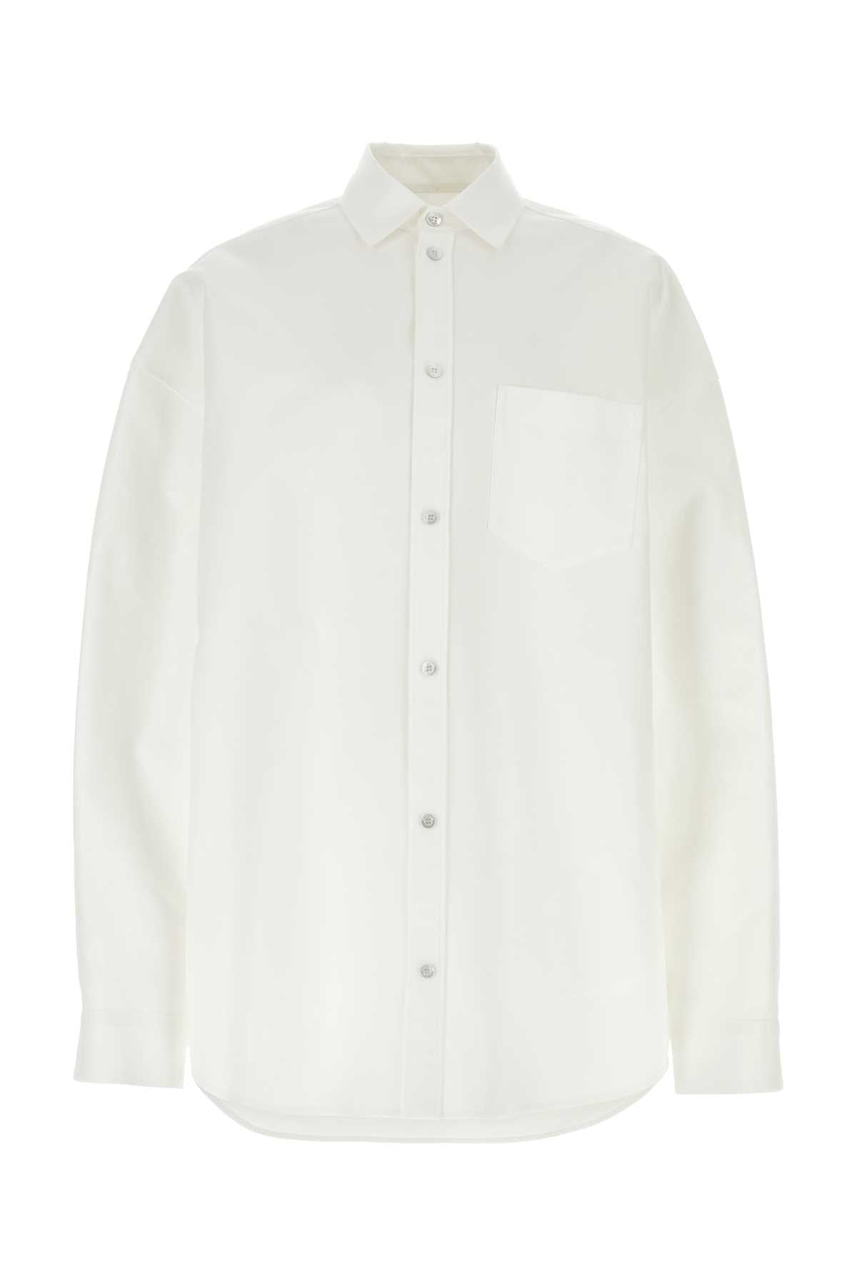 Balenciaga Women White Poplin Oversize Shirt