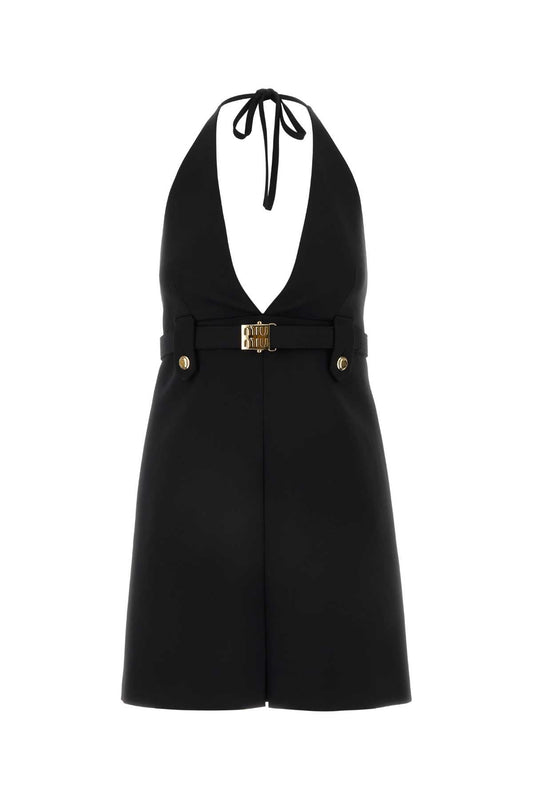 Miu Miu Women Black Stretch Wool Dress