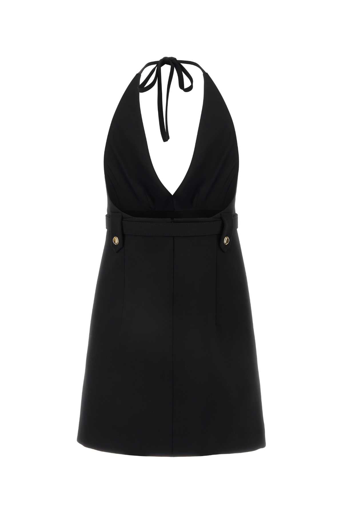 Miu Miu Women Black Stretch Wool Dress