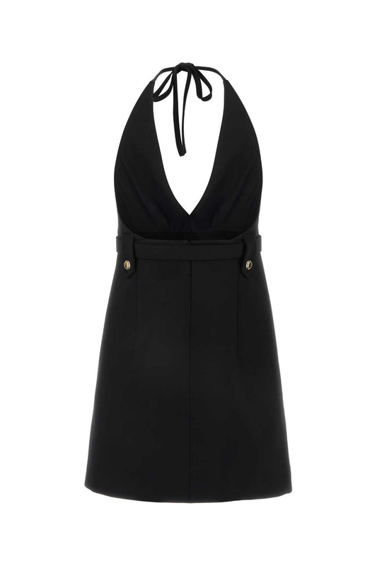 Miu Miu Women Black Stretch Wool Dress