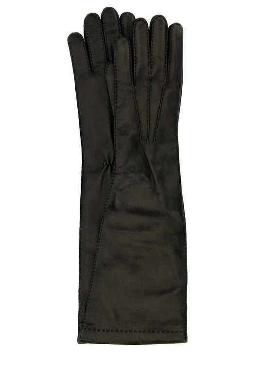 Miu Miu Women Black Nappa Leather Gloves