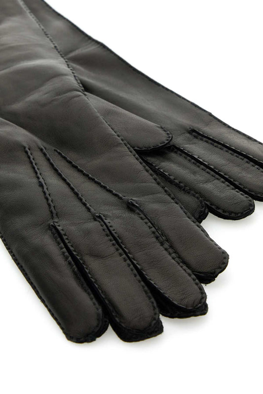 Miu Miu Women Black Nappa Leather Gloves