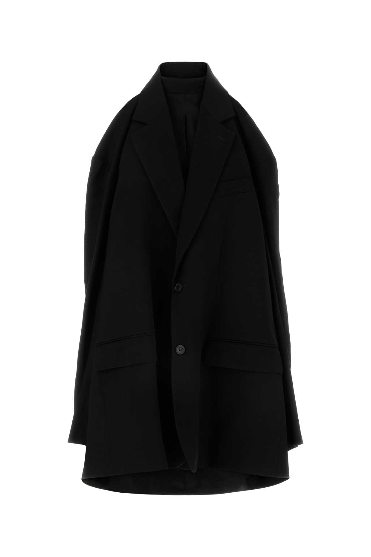 Balenciaga Women Black Viscose Blend Blazer Dress