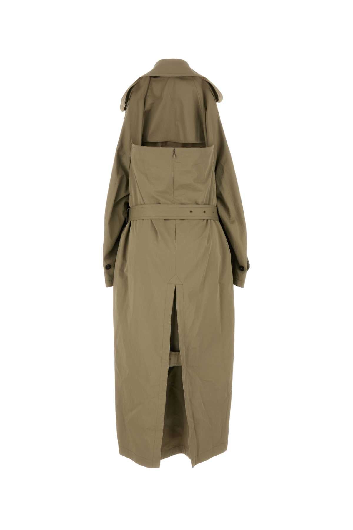 Balenciaga Women Cappuccino Cotton Trench Suspended Dress