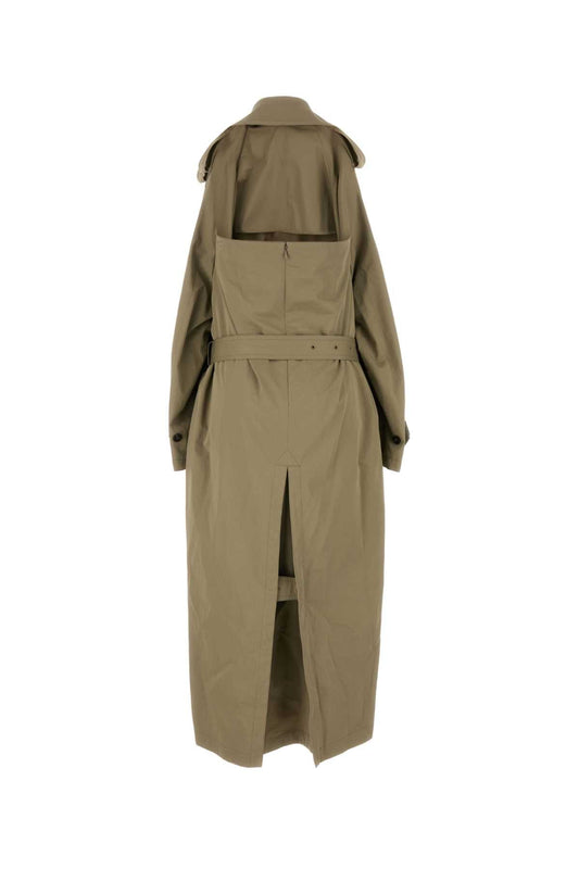 Balenciaga Women Cappuccino Cotton Trench Suspended Dress